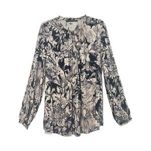 Beate Heymann Street Couture Long Sleeve Tunic Top Size 14 Floral Dark Romantic